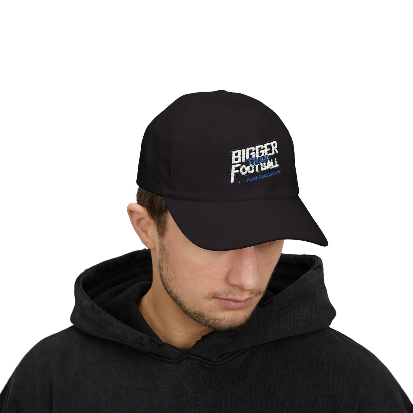 Bigger Than Football Classic Dad Cap - Casual White Hat for Sports Lovers