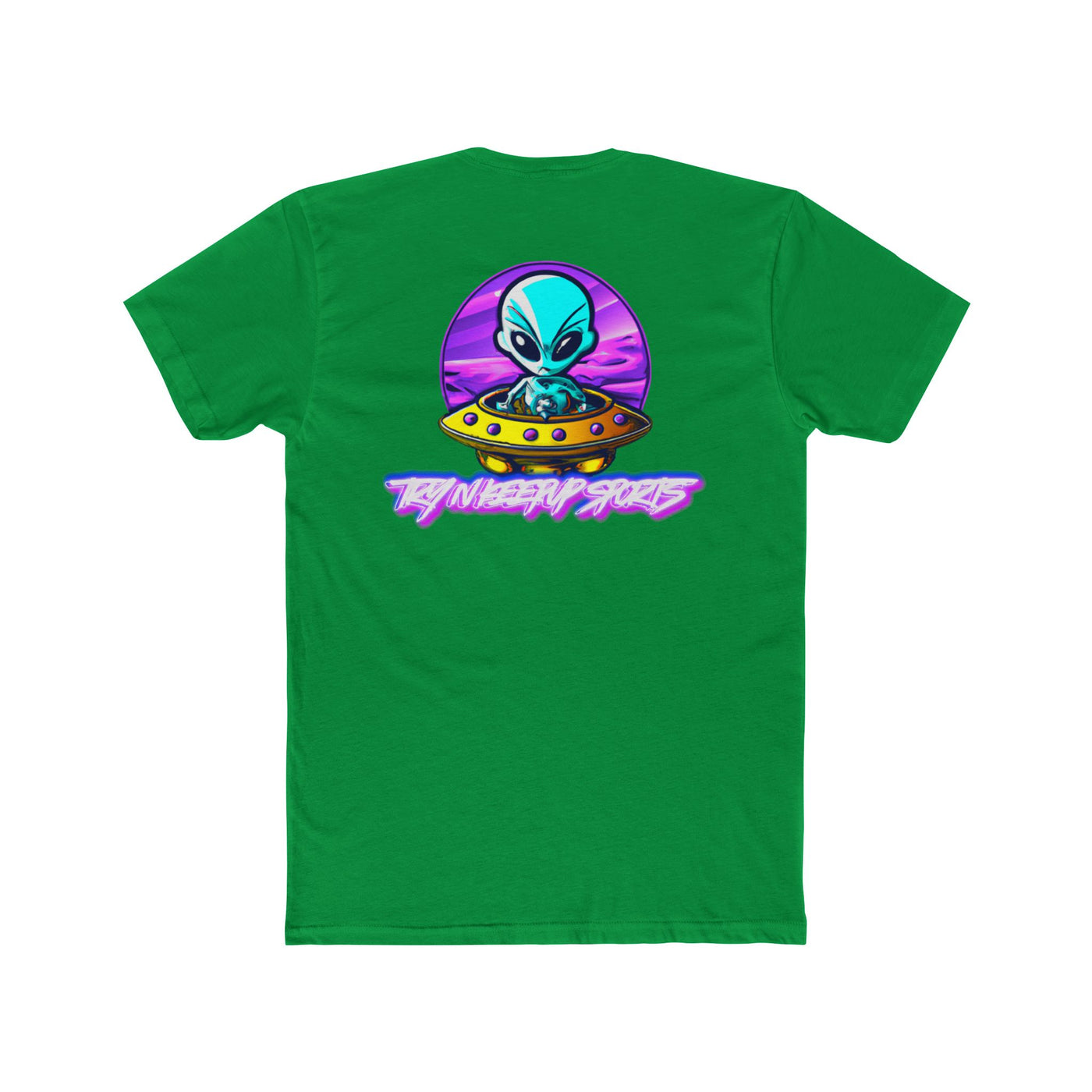 Unisex Cotton Crew Tee - Alien Encounter Graphic T-shirt