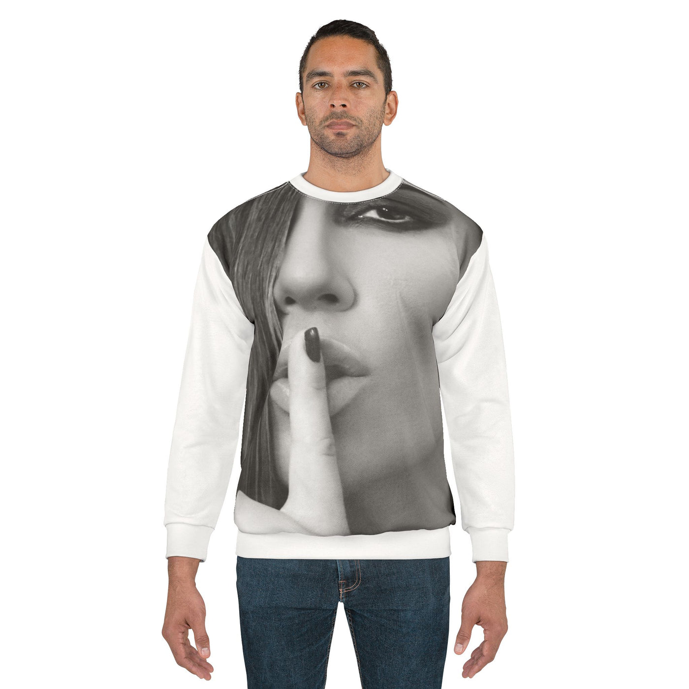 Courtnay Unisex Sweatshirt - Stylish Silence Graphic Sweatshirt for Trendsetters