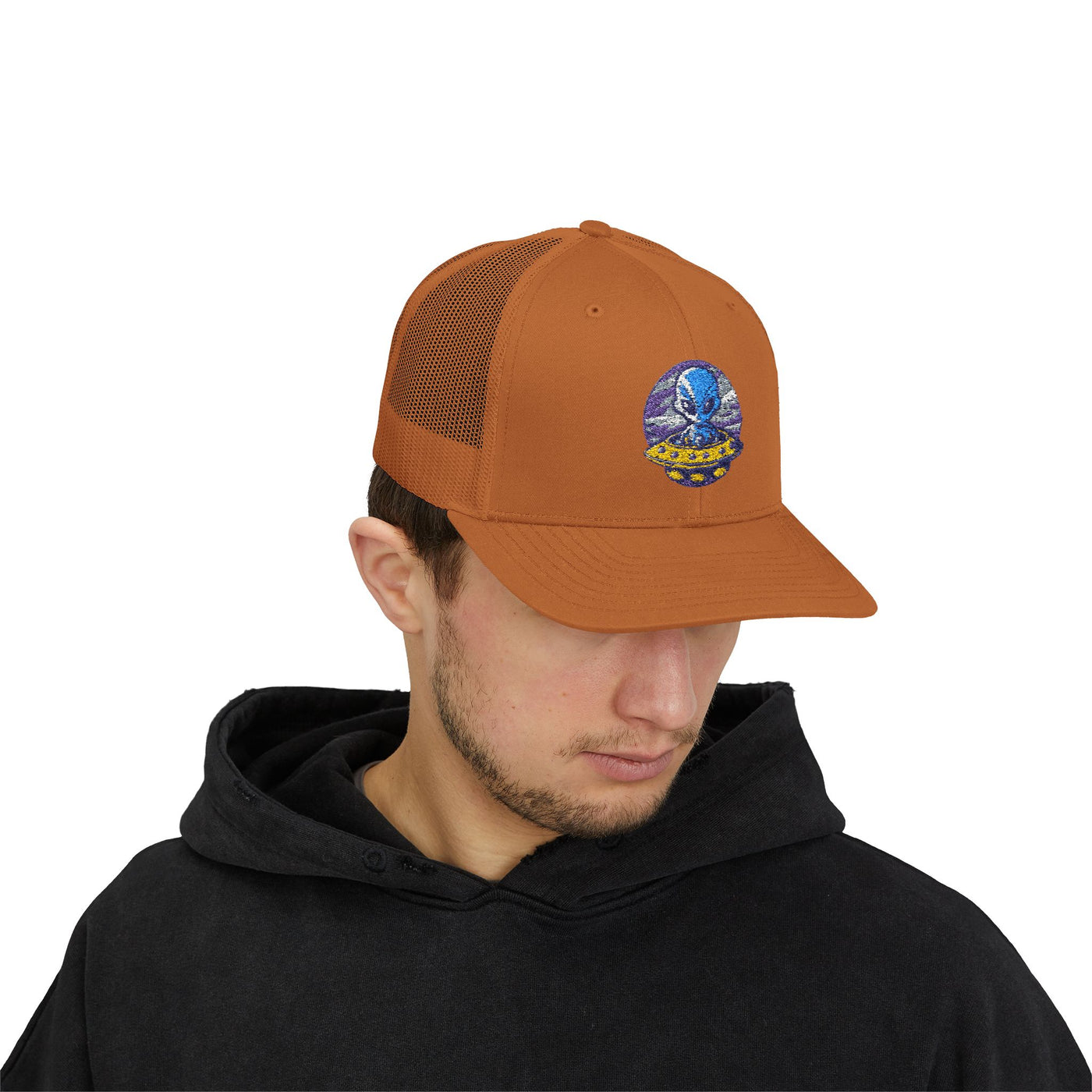 Alien UFO Snapback Trucker Cap - Fun & Trendy Hat for Sci-Fi Lovers