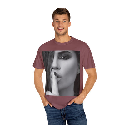 Courtnay Unisex Shhh Graphic T-shirt | Trendy Black and White Design