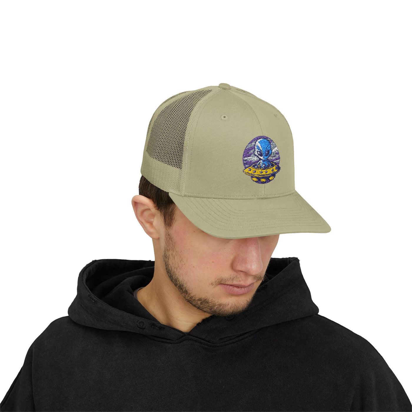 Alien UFO Snapback Trucker Cap - Fun & Trendy Hat for Sci-Fi Lovers