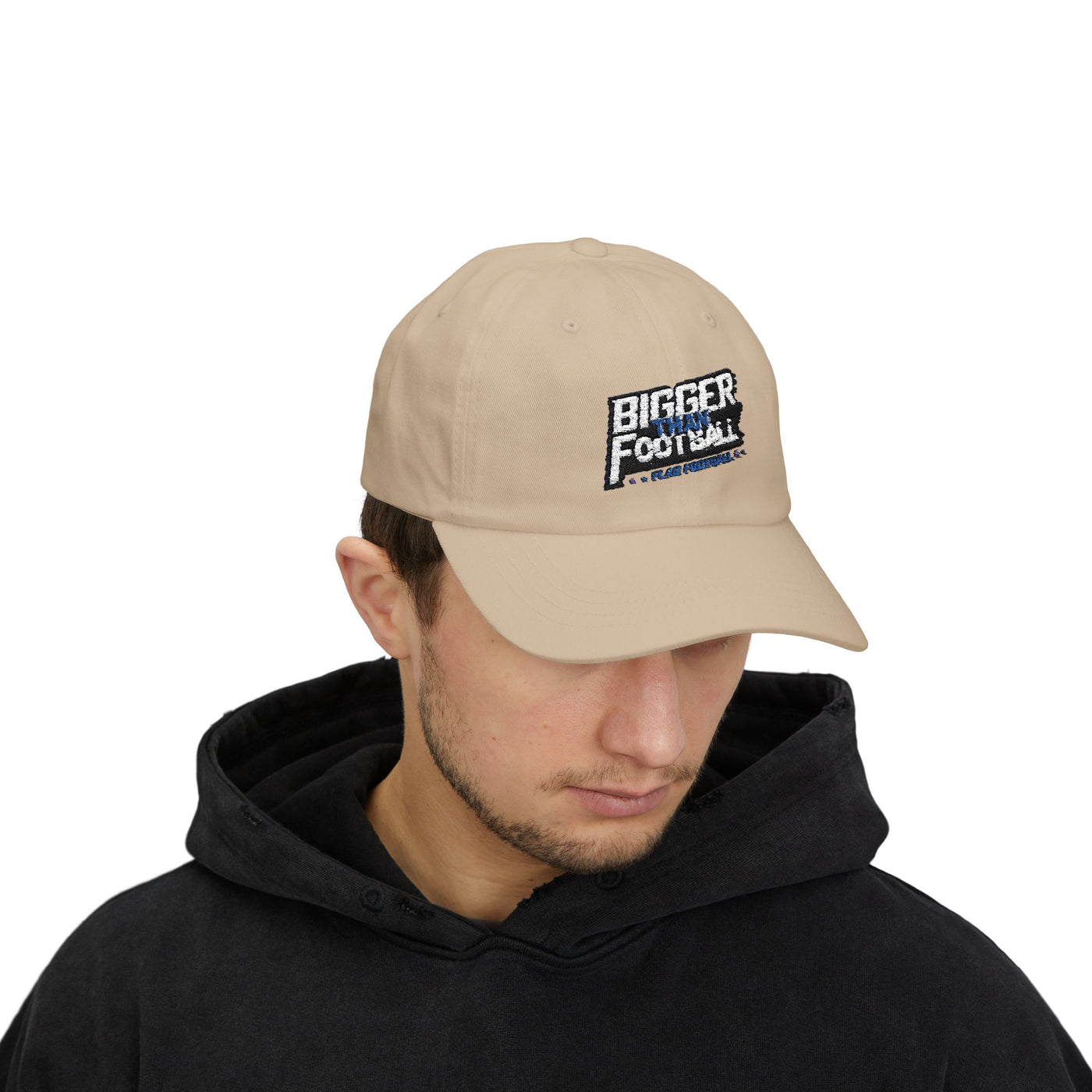Bigger Than Football Classic Dad Cap - Casual White Hat for Sports Lovers