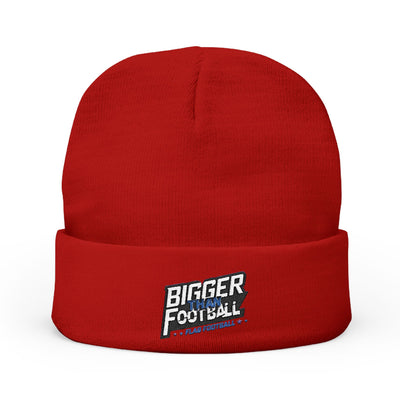 Bigger Football Knit Beanie - Stylish Embroidered Winter Hat