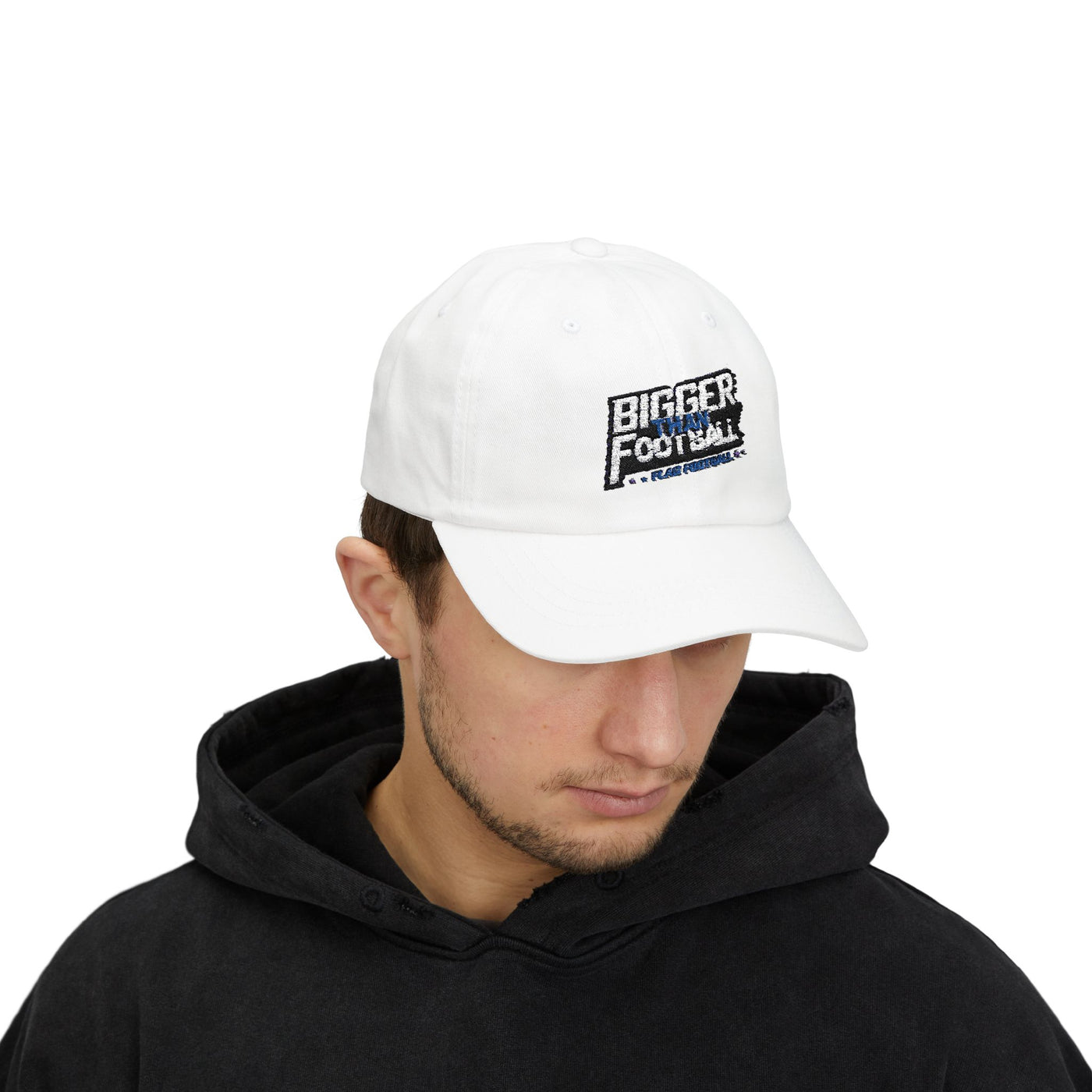 Bigger Than Football Classic Dad Cap - Casual White Hat for Sports Lovers