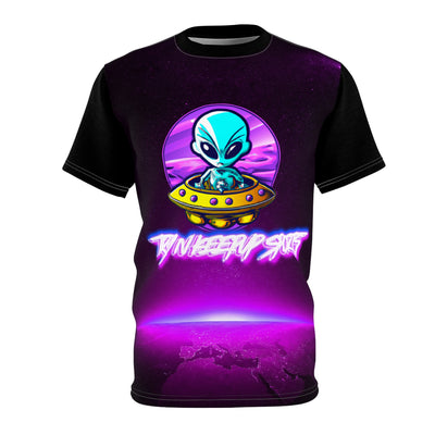Cosmic Alien Unisex Cut & Sew Tee - Perfect for Sci-Fi Lovers