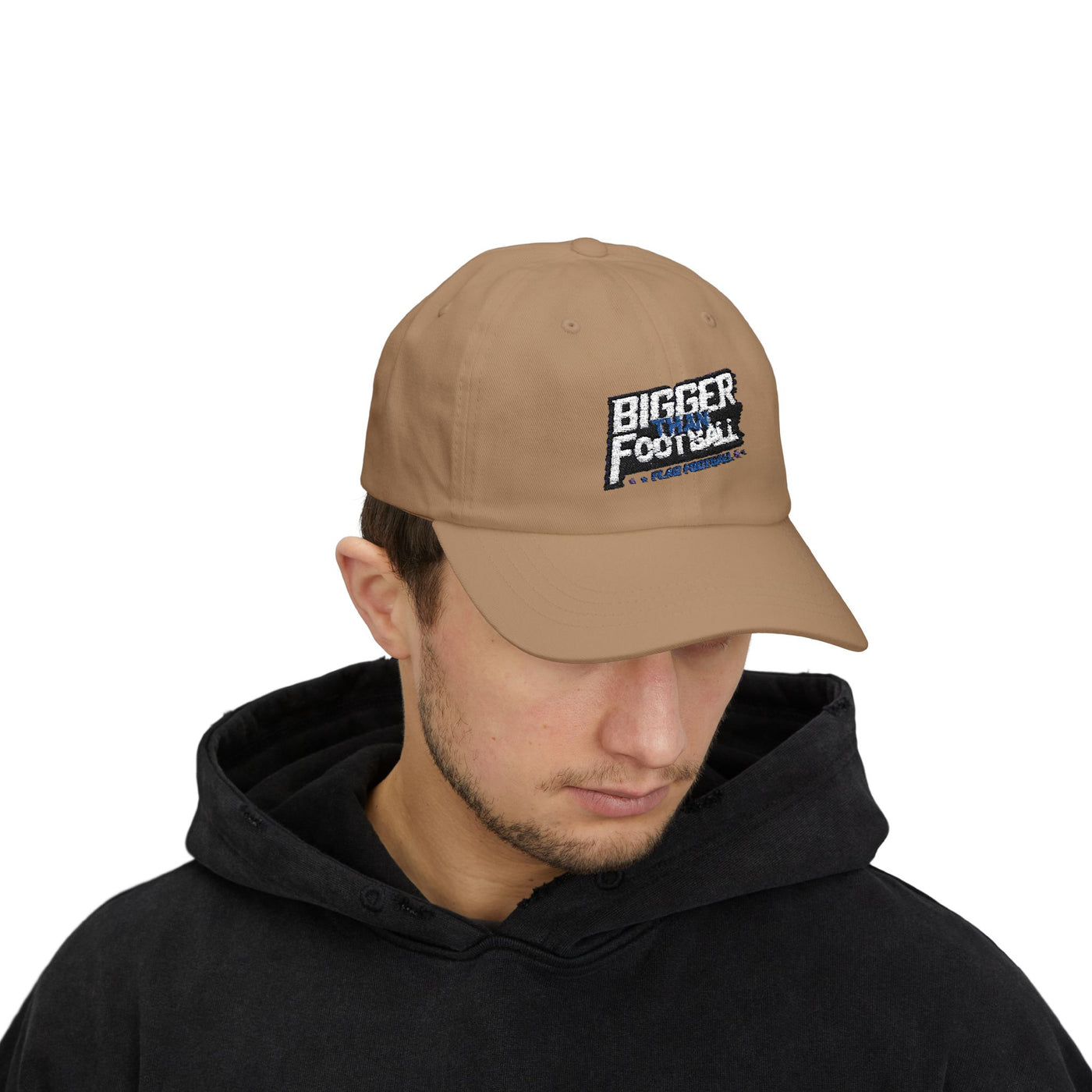 Bigger Than Football Classic Dad Cap - Casual White Hat for Sports Lovers
