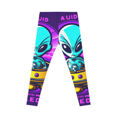 Cosmic Alien Print Leggings for Fun and Active Women