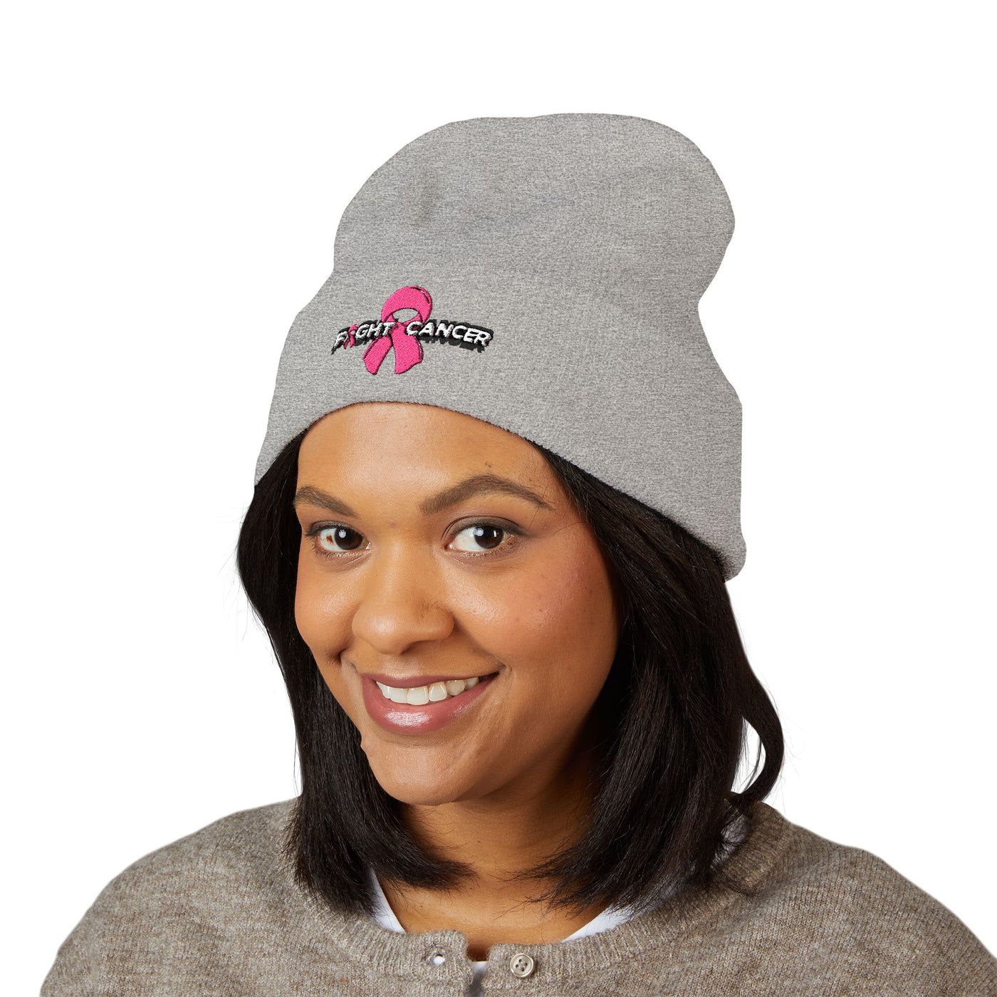 Pink Ribbon Classic Cuffed Beanie