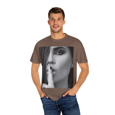 Courtnay Unisex Shhh Graphic T-shirt | Trendy Black and White Design