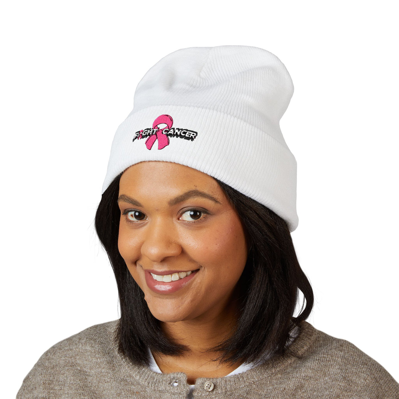 Pink Ribbon Classic Cuffed Beanie