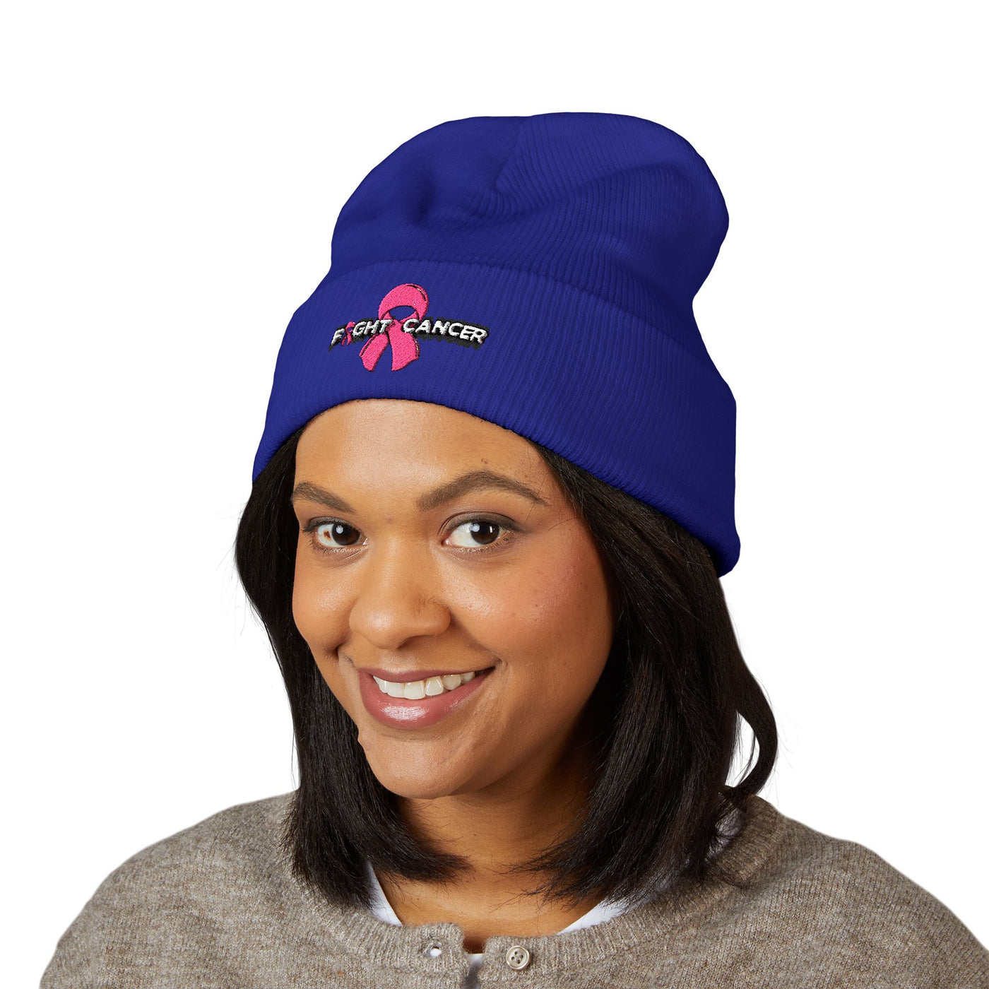 Pink Ribbon Classic Cuffed Beanie
