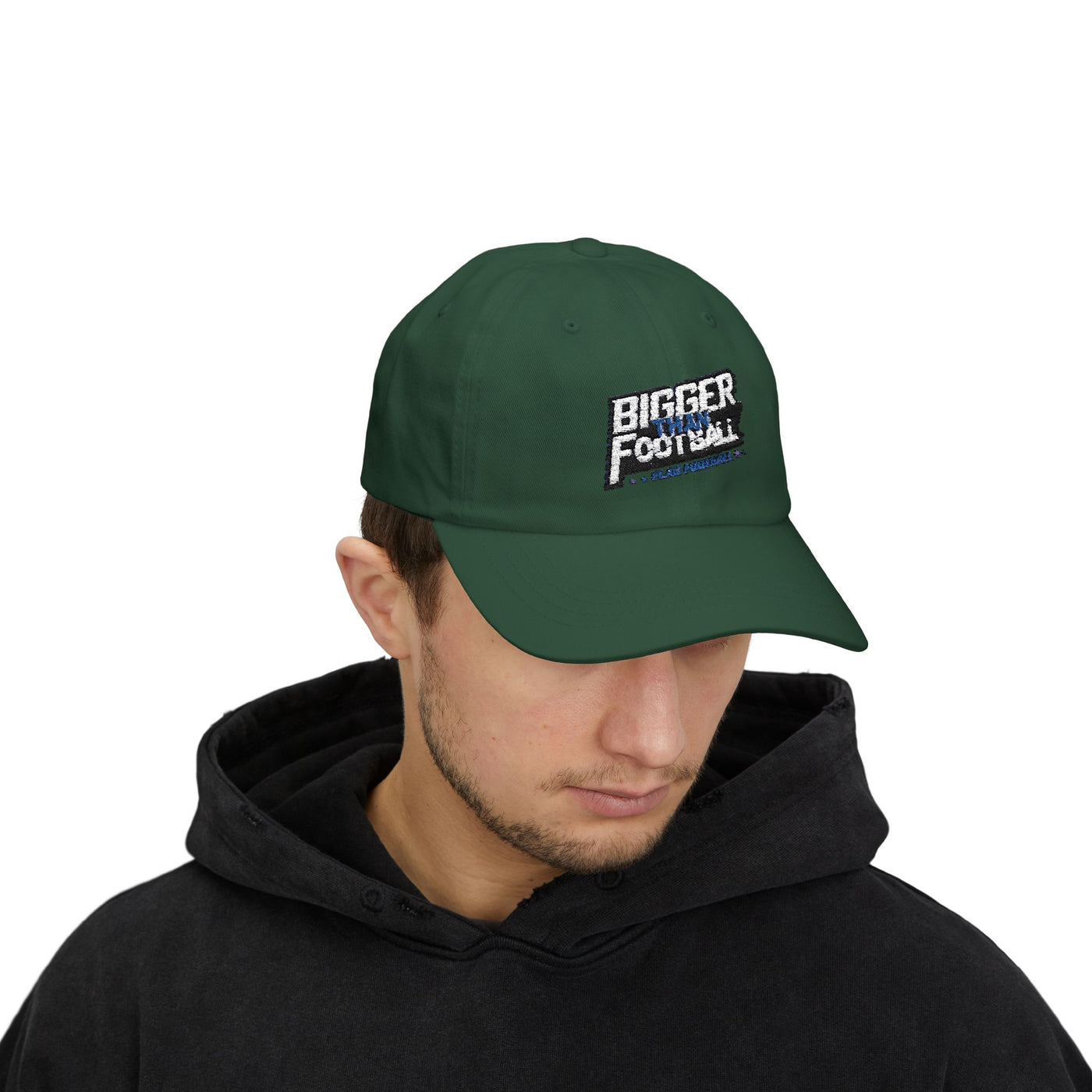 Bigger Than Football Classic Dad Cap - Casual White Hat for Sports Lovers