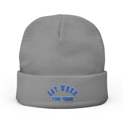 Say When Stylish Embroidered Knit Beanie