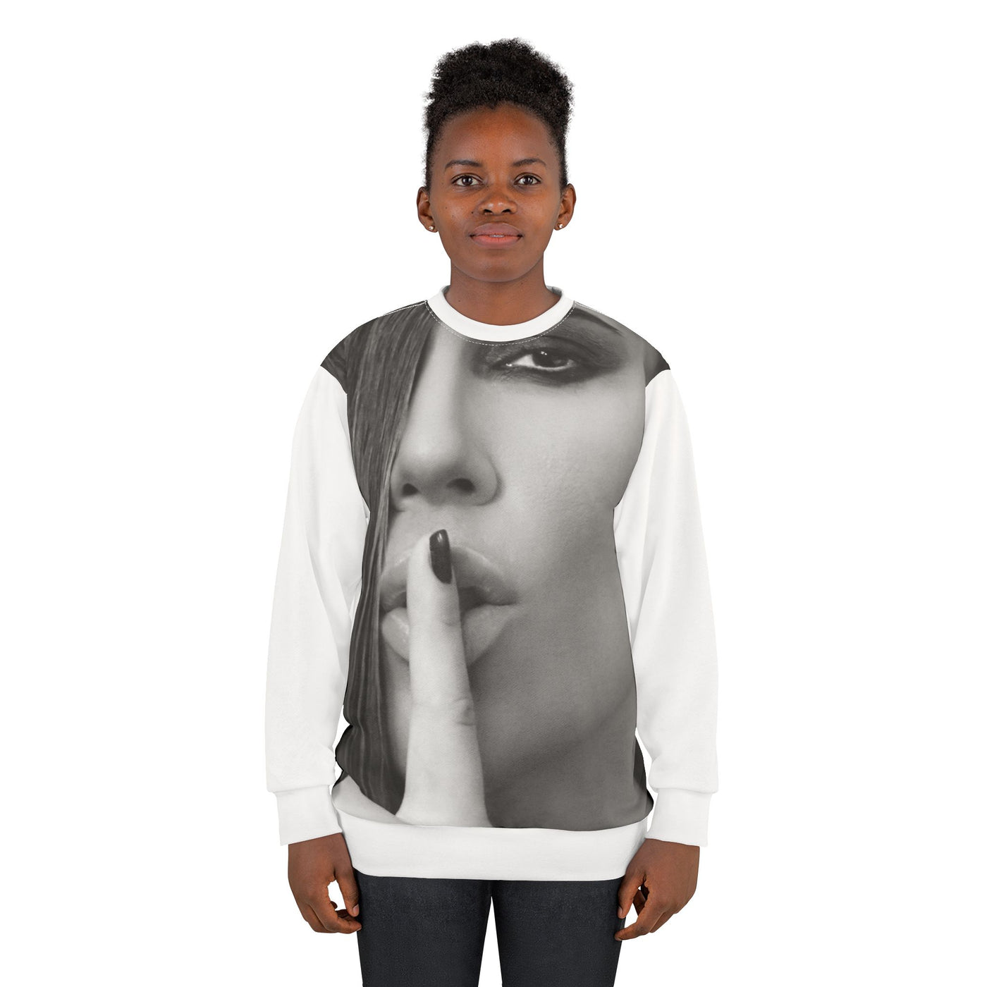 Courtnay Unisex Sweatshirt - Stylish Silence Graphic Sweatshirt for Trendsetters