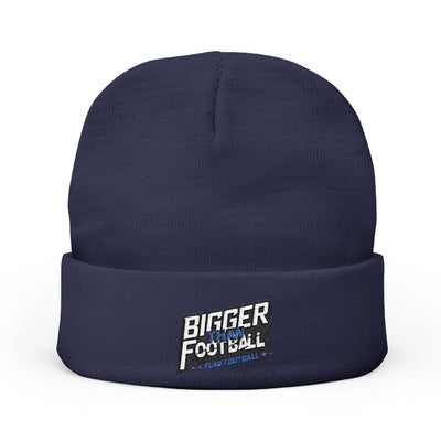 Bigger Football Knit Beanie - Stylish Embroidered Winter Hat
