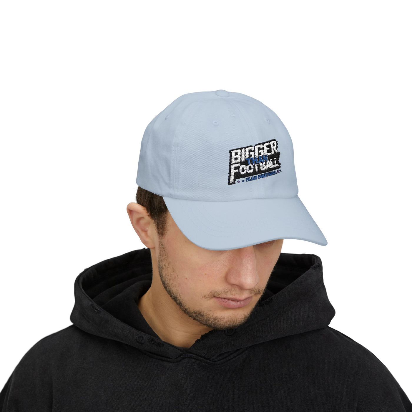 Bigger Than Football Classic Dad Cap - Casual White Hat for Sports Lovers