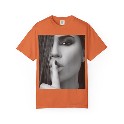 Courtnay Unisex Shhh Graphic T-shirt | Trendy Black and White Design