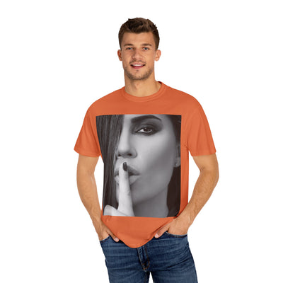 Courtnay Unisex Shhh Graphic T-shirt | Trendy Black and White Design
