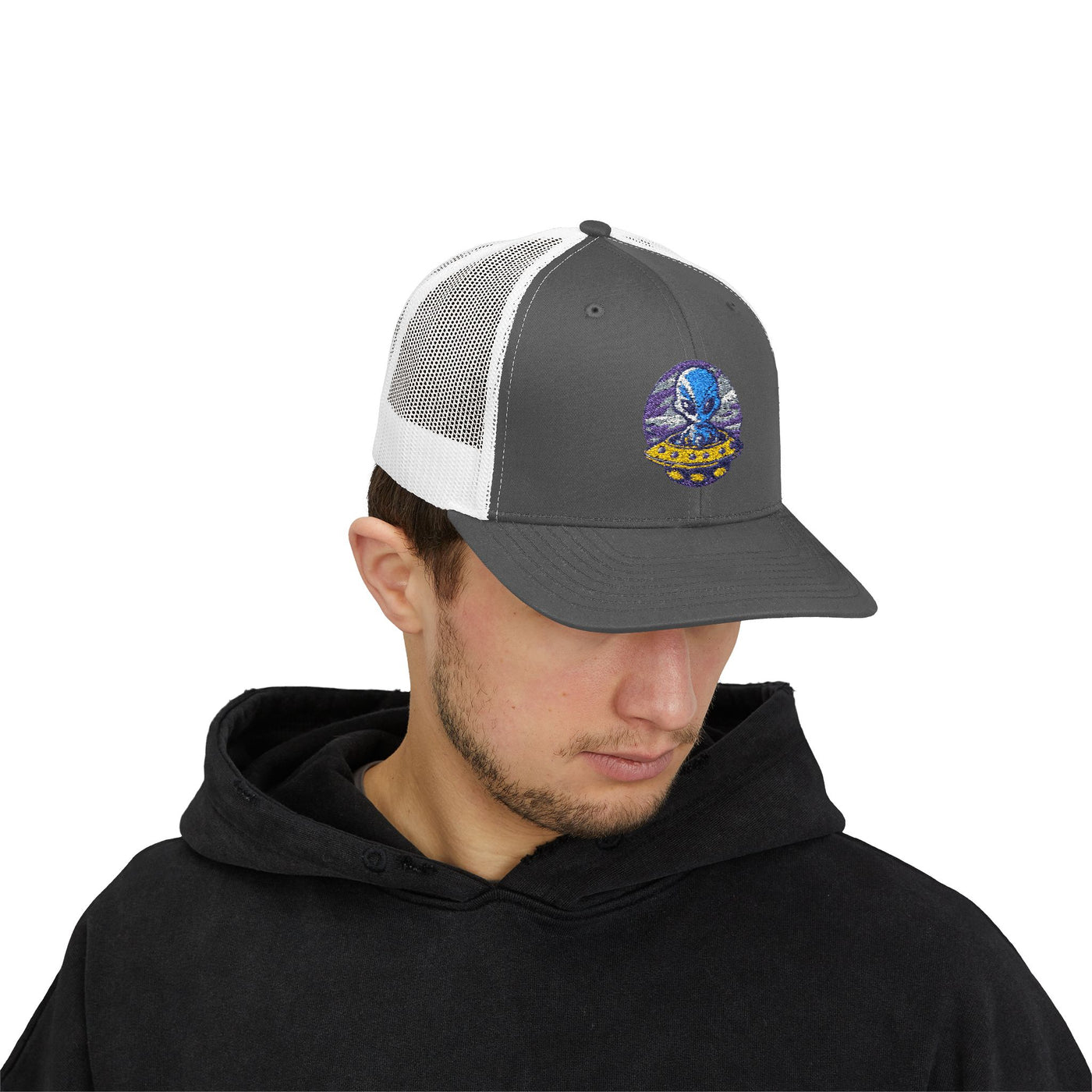 Alien UFO Snapback Trucker Cap - Fun & Trendy Hat for Sci-Fi Lovers