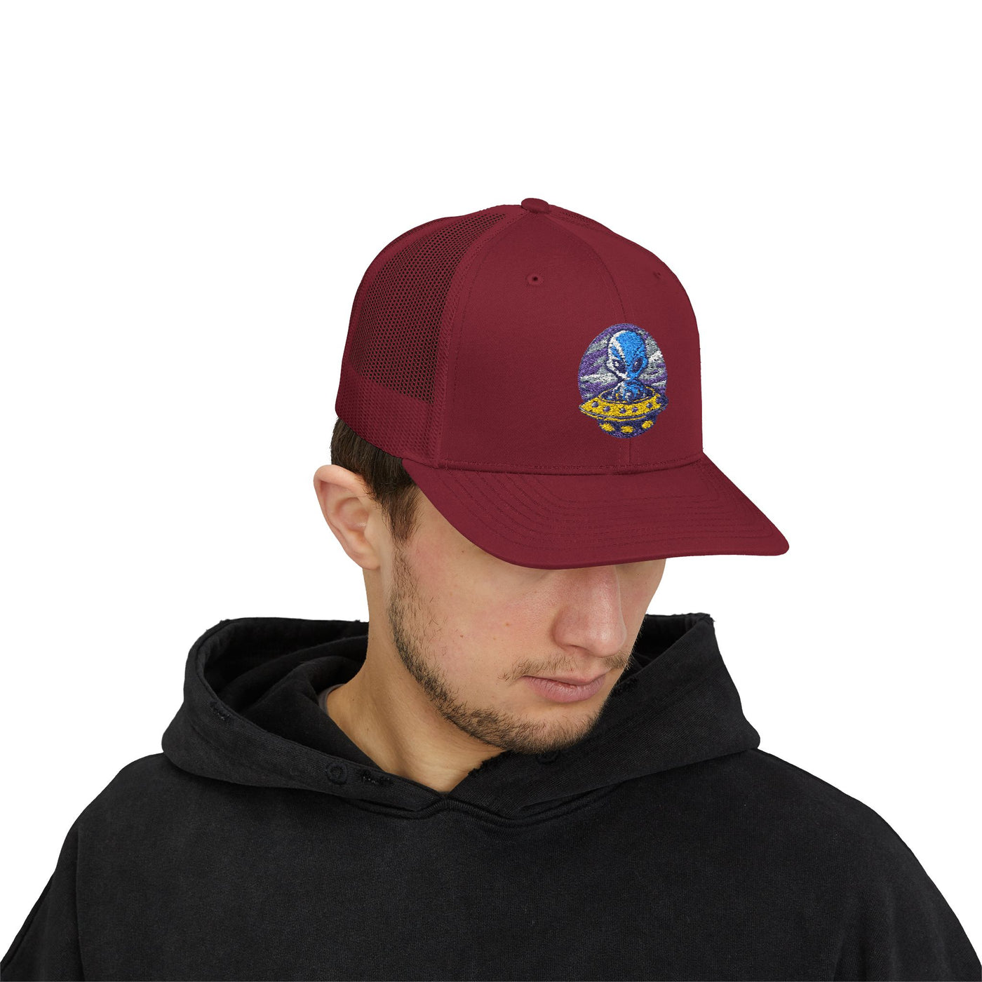 Alien UFO Snapback Trucker Cap - Fun & Trendy Hat for Sci-Fi Lovers