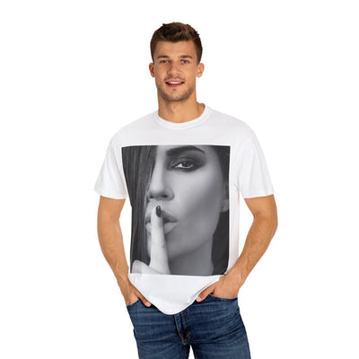 Courtnay Unisex Shhh Graphic T-shirt | Trendy Black and White Design