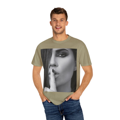 Courtnay Unisex Shhh Graphic T-shirt | Trendy Black and White Design