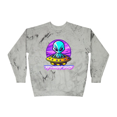 Color Blast Alien Crewneck Sweatshirt – Fun Unisex Apparel for UFO Enthusiasts