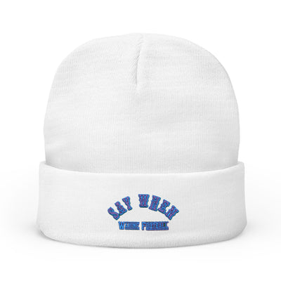 Say When Stylish Embroidered Knit Beanie