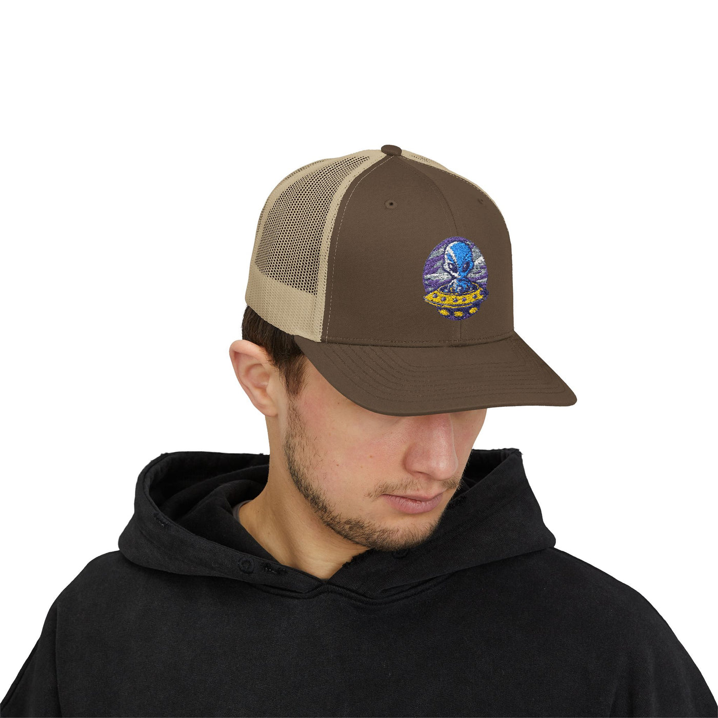 Alien UFO Snapback Trucker Cap - Fun & Trendy Hat for Sci-Fi Lovers
