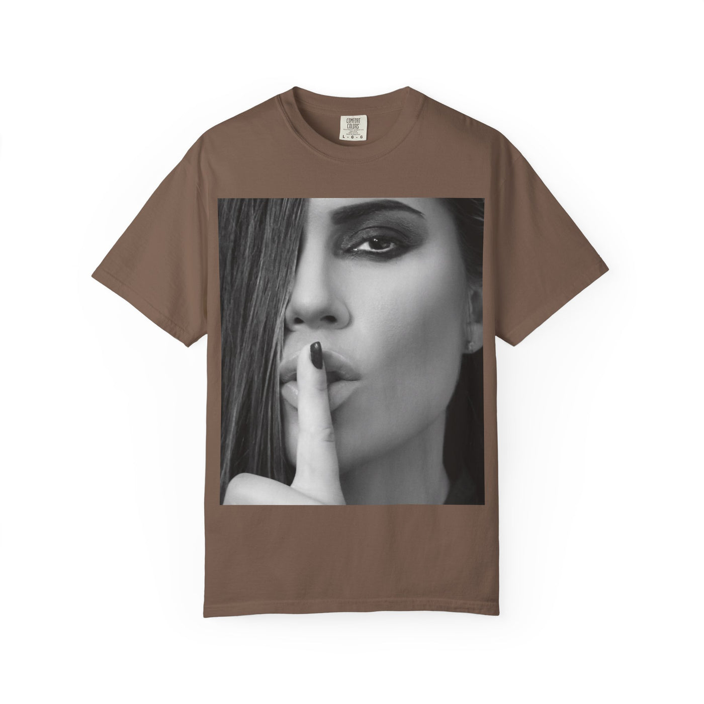 Courtnay Unisex Shhh Graphic T-shirt | Trendy Black and White Design