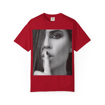 Courtnay Unisex Shhh Graphic T-shirt | Trendy Black and White Design