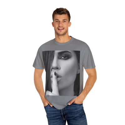 Courtnay Unisex Shhh Graphic T-shirt | Trendy Black and White Design