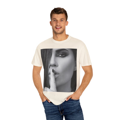 Courtnay Unisex Shhh Graphic T-shirt | Trendy Black and White Design