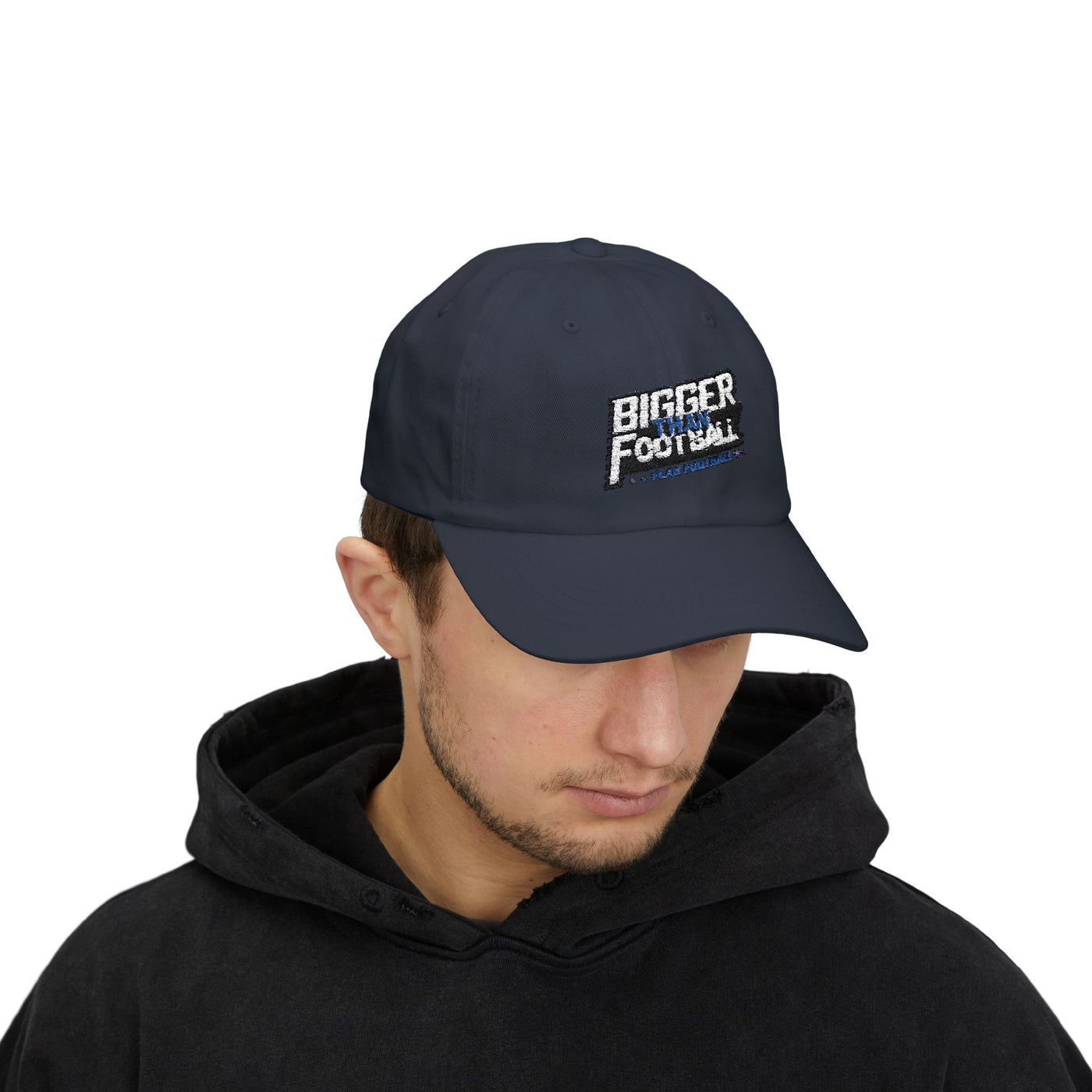 Bigger Than Football Classic Dad Cap - Casual White Hat for Sports Lovers