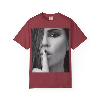 Courtnay Unisex Shhh Graphic T-shirt | Trendy Black and White Design