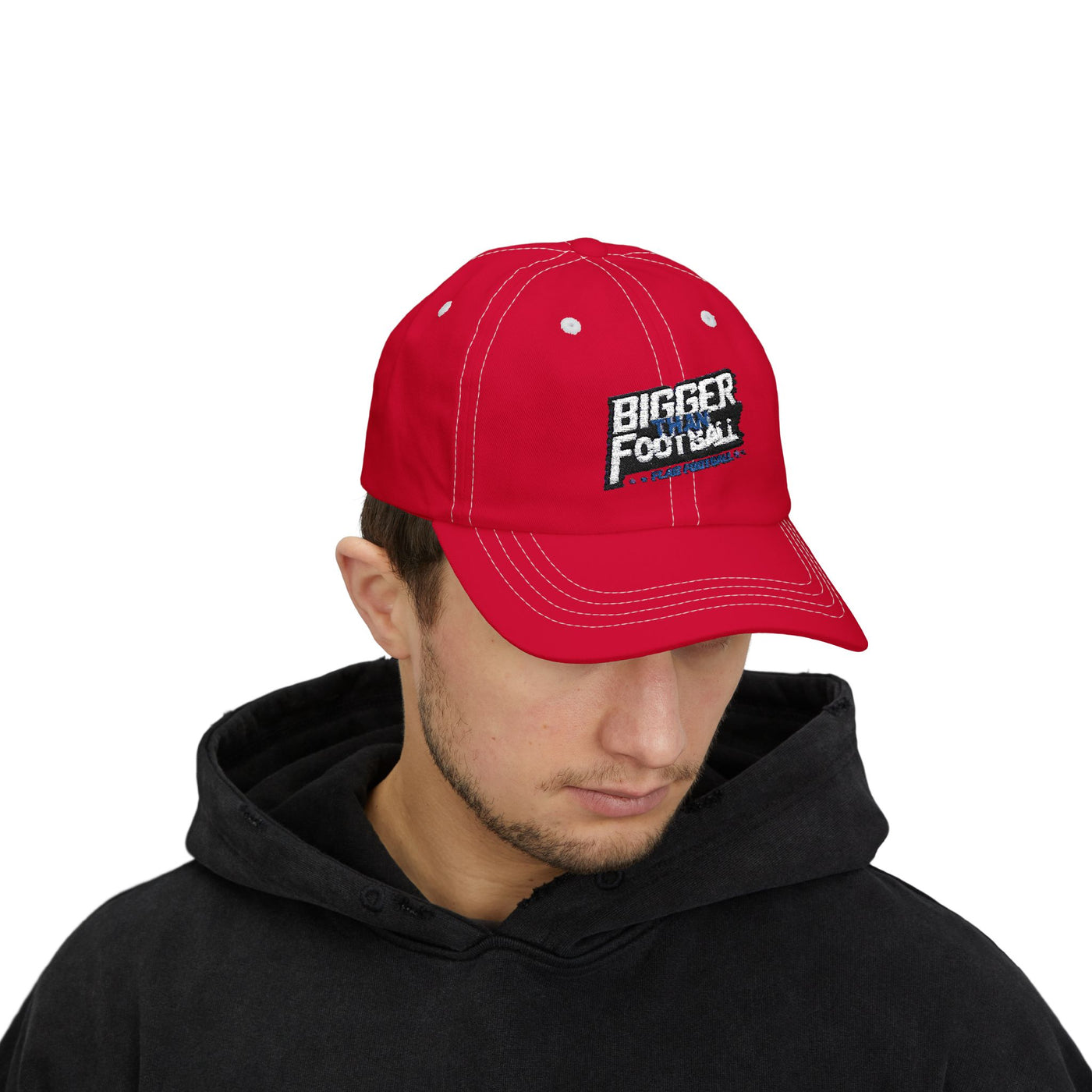 Bigger Than Football Classic Dad Cap - Casual White Hat for Sports Lovers