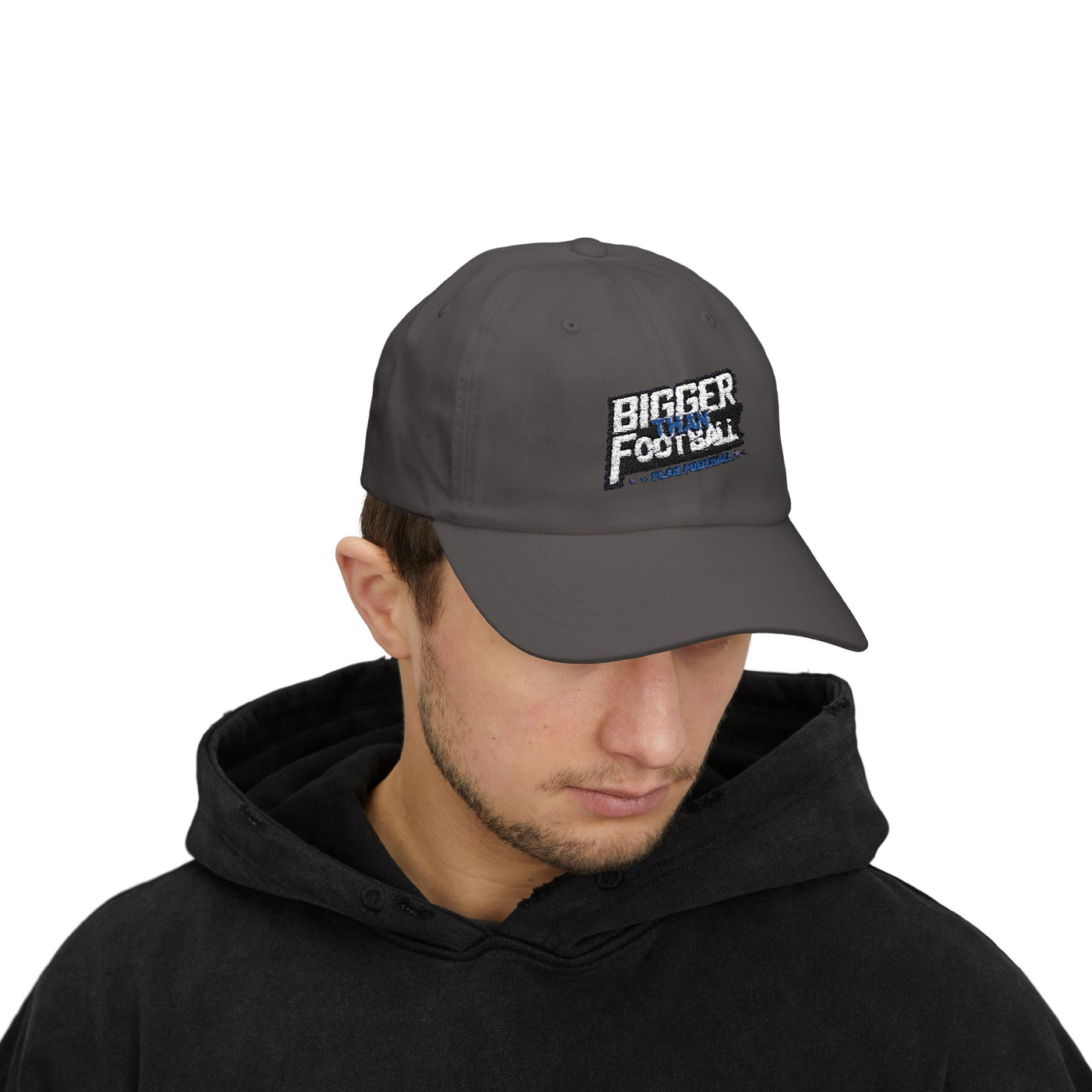 Bigger Than Football Classic Dad Cap - Casual White Hat for Sports Lovers