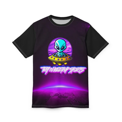 Cosmic Alien Unisex Cut & Sew Tee - Perfect for Sci-Fi Lovers