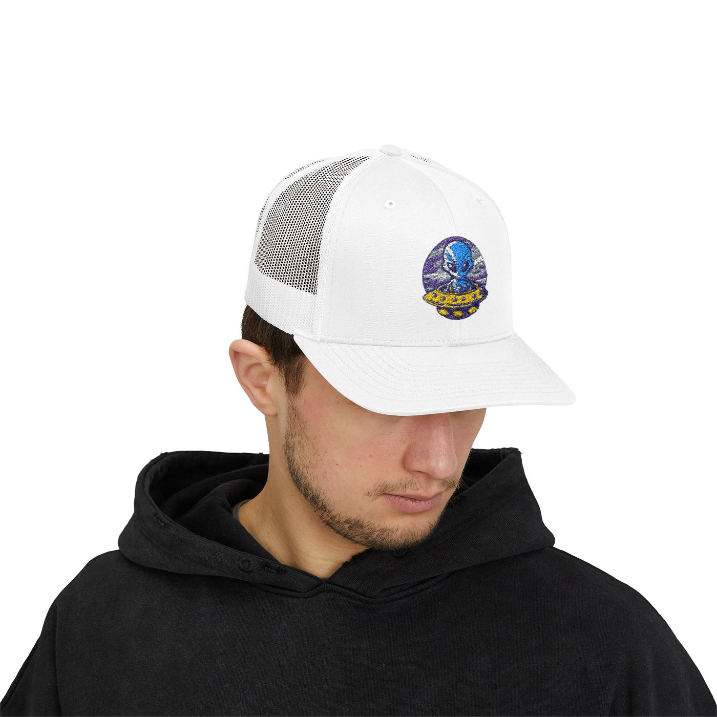 Alien UFO Snapback Trucker Cap - Fun & Trendy Hat for Sci-Fi Lovers