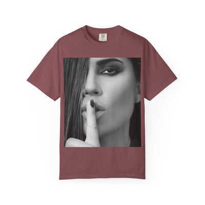 Courtnay Unisex Shhh Graphic T-shirt | Trendy Black and White Design