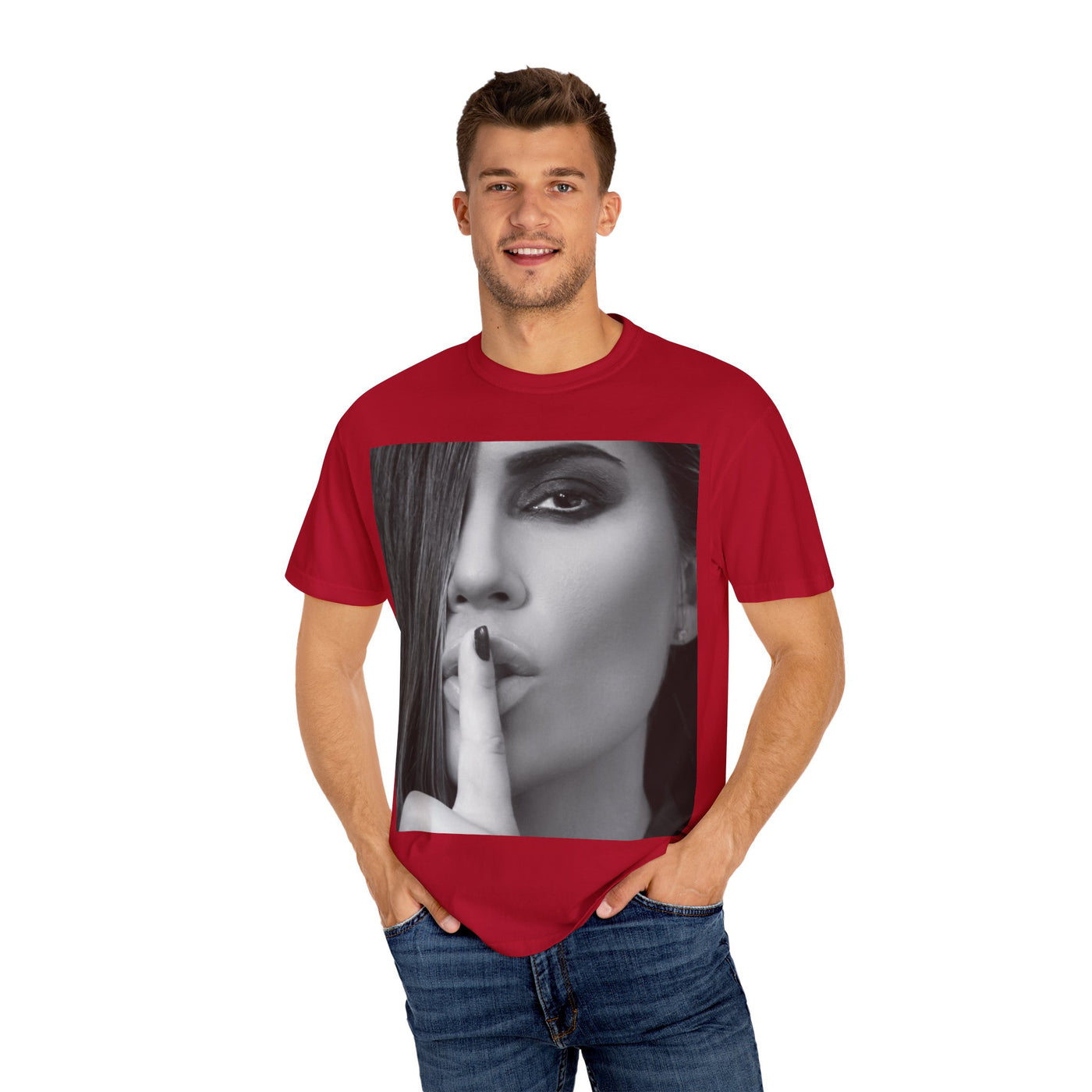 Courtnay Unisex Shhh Graphic T-shirt | Trendy Black and White Design