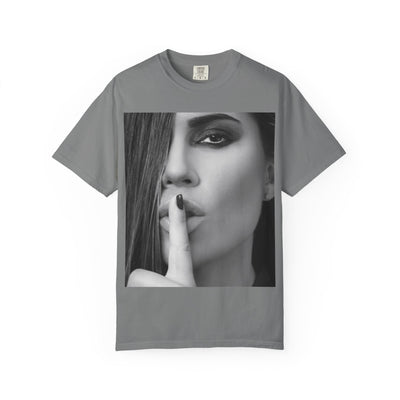Courtnay Unisex Shhh Graphic T-shirt | Trendy Black and White Design