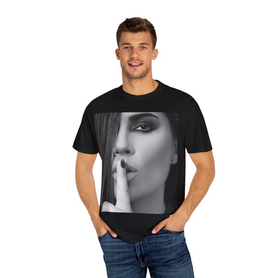 Courtnay Unisex Shhh Graphic T-shirt | Trendy Black and White Design