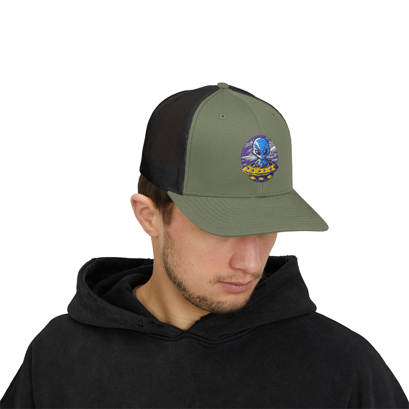 Alien UFO Snapback Trucker Cap - Fun & Trendy Hat for Sci-Fi Lovers