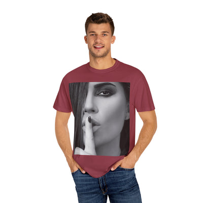 Courtnay Unisex Shhh Graphic T-shirt | Trendy Black and White Design