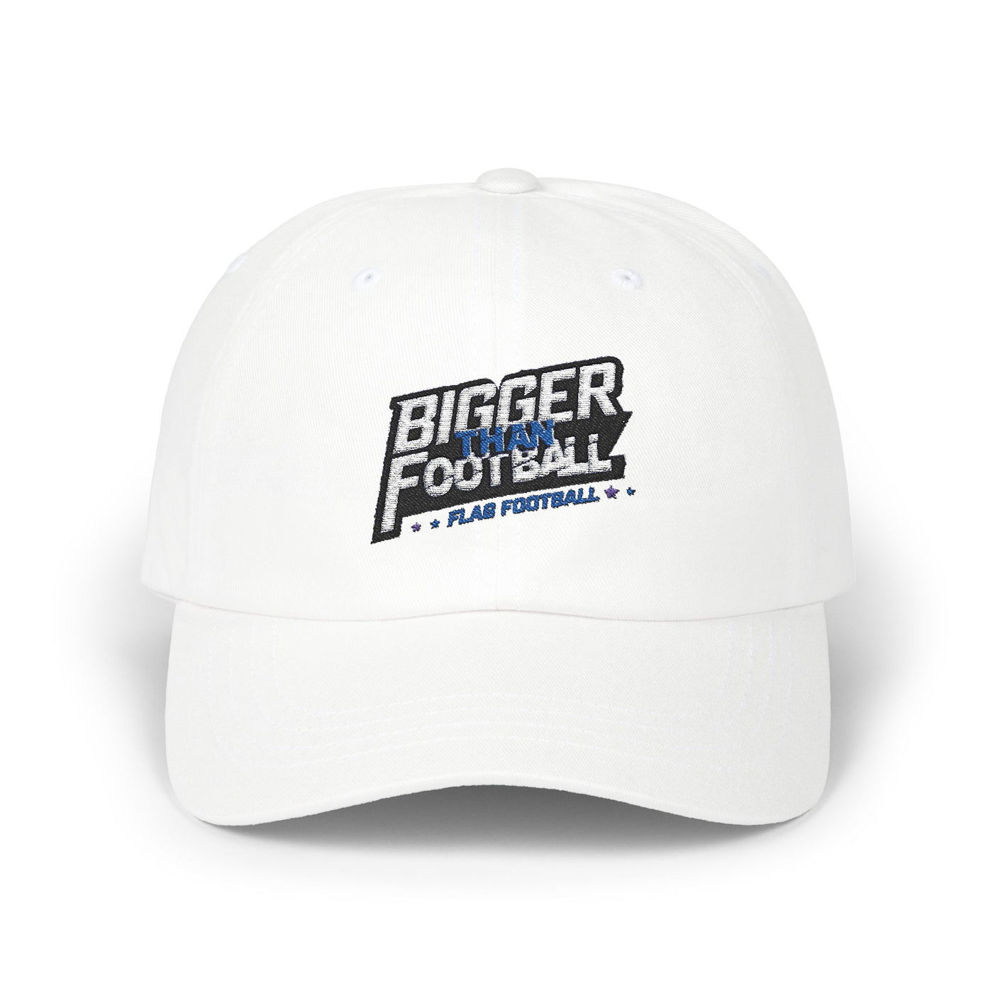 Bigger Than Football Classic Dad Cap - Casual White Hat for Sports Lovers